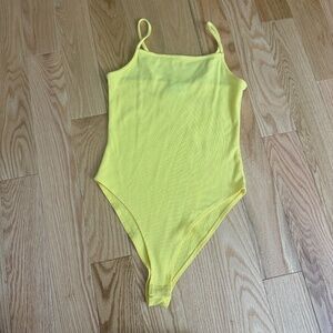 Yellow Ribbed Bodysuit